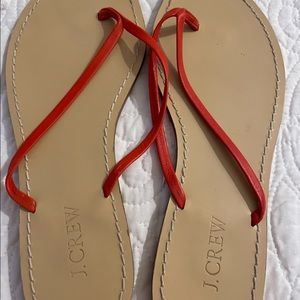 J. Crew leather flips, size 8, burnt orange, great condition!